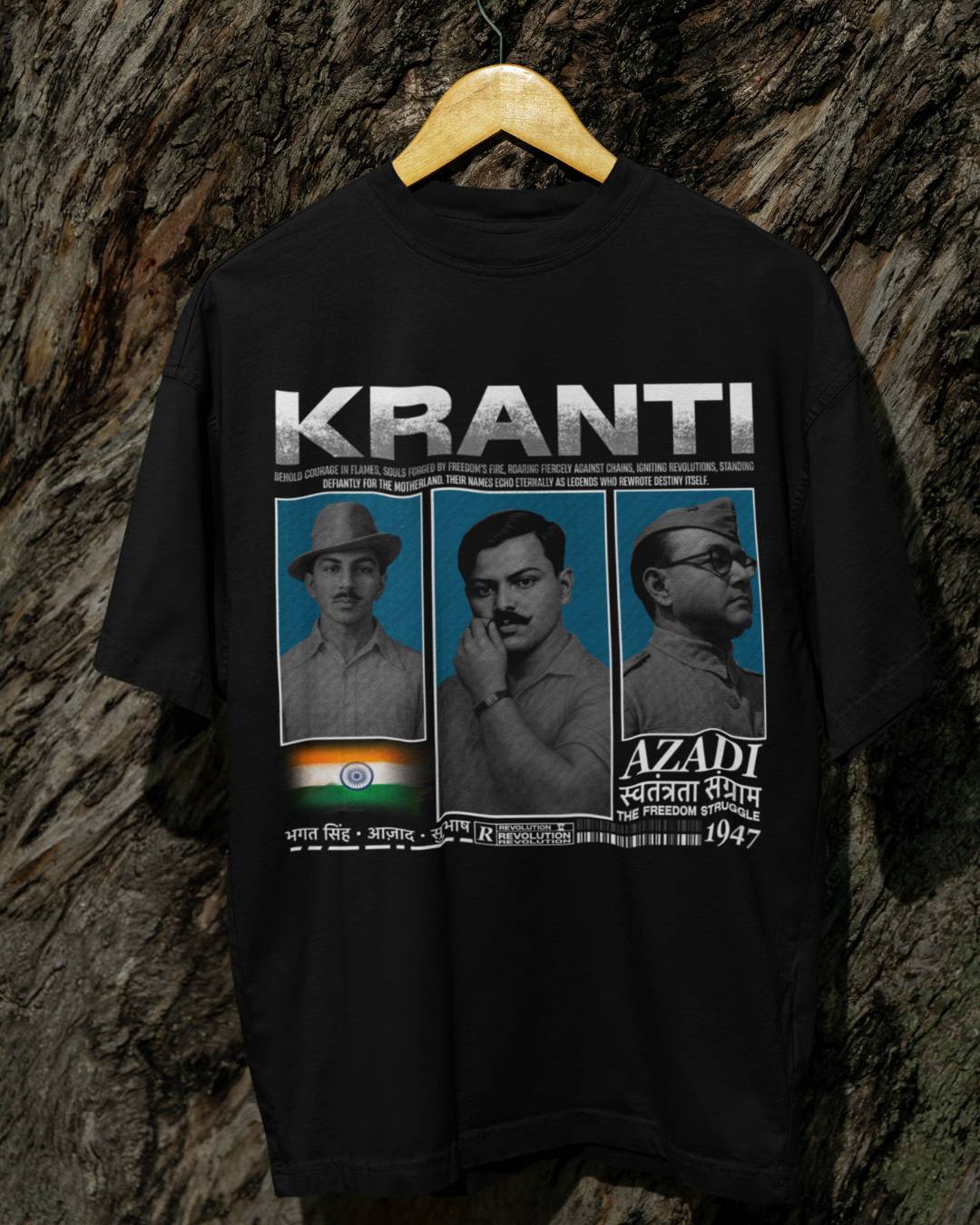 AZADI KA KRANTI FRONT PRINT UNISEX TSHIRT