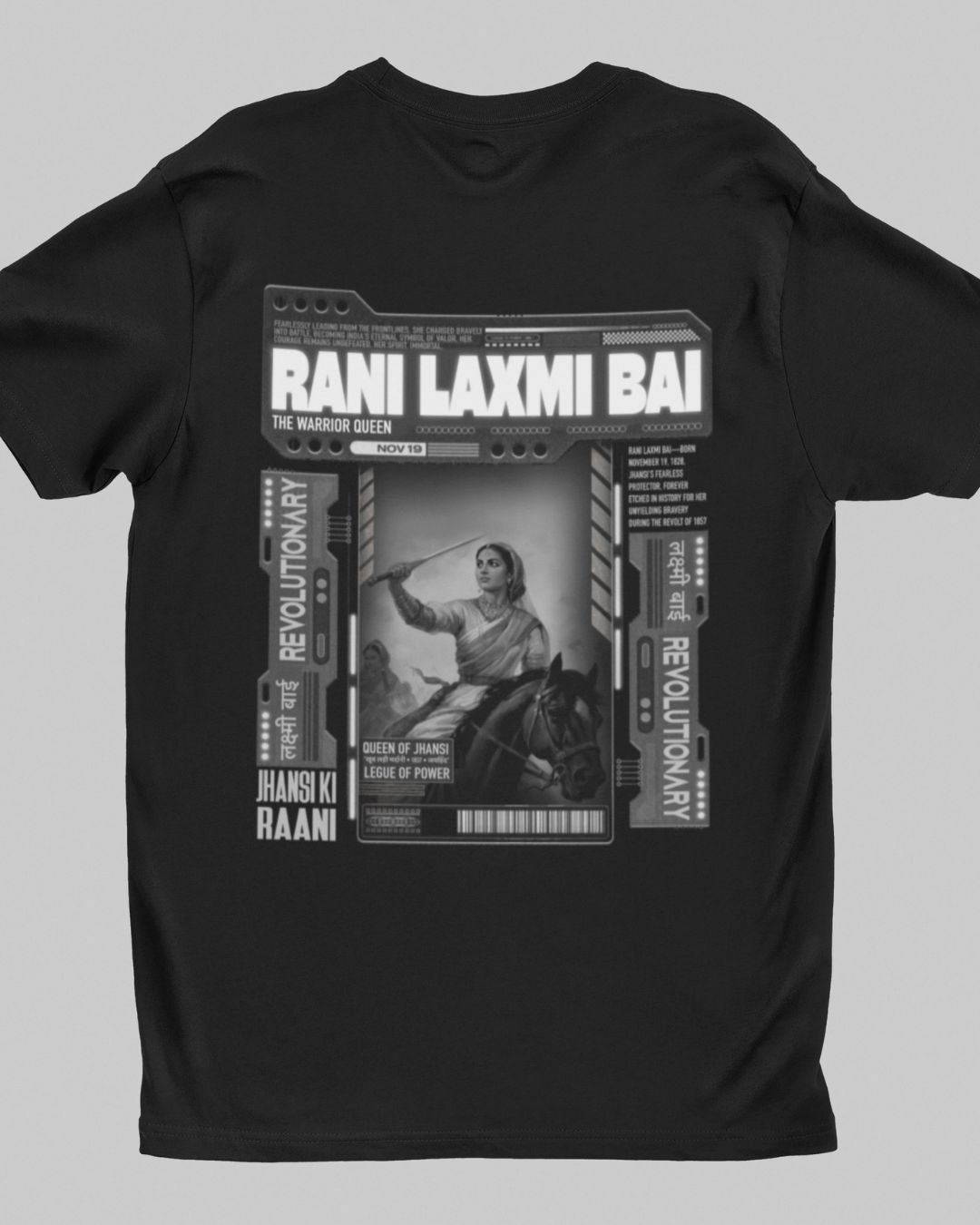 RANI LAKSHMI BAI BACKPRINT UNISEX TSHIRT