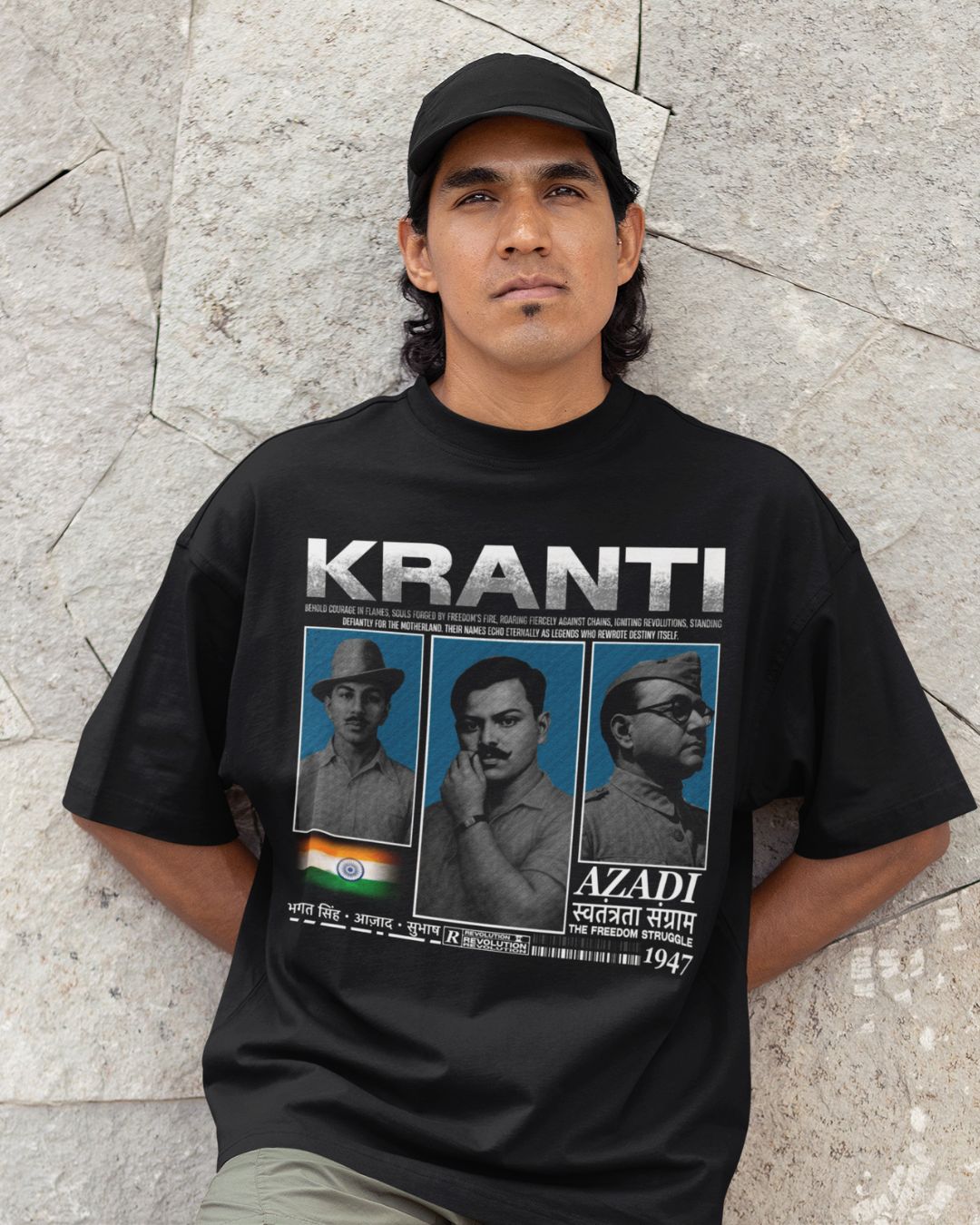 AZADI KA KRANTI FRONT PRINT UNISEX TSHIRT