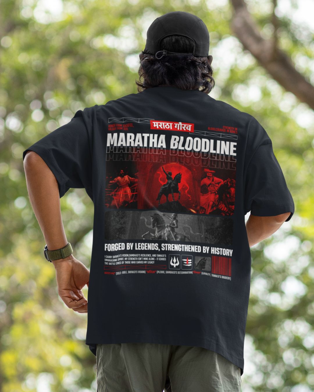 MARATHA BLOODLINE MARATHA GAURAV BACK PRINT UNISEX TSHIRT