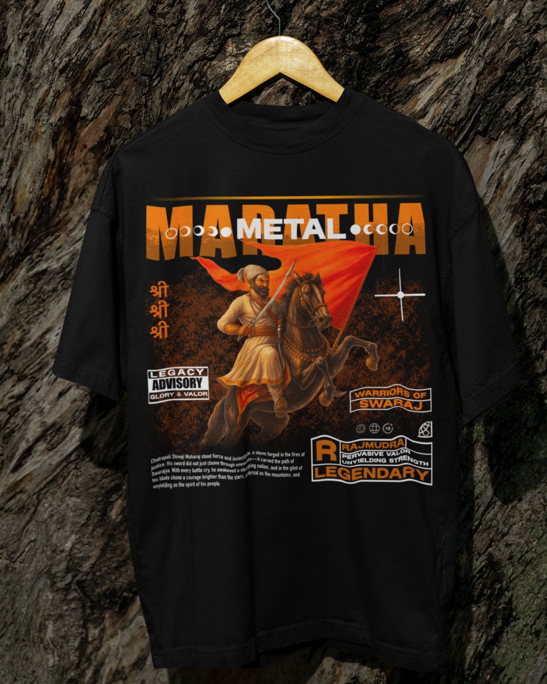 MARATHA MEDAL THE LEGACY OF SHIVAJI FRONT PRINT UNISEX TSHIRT