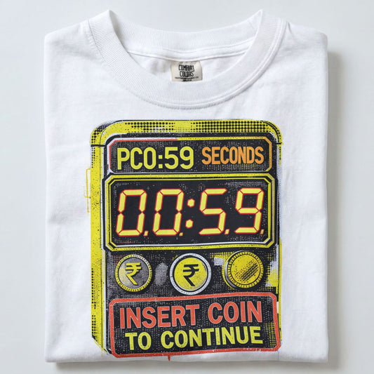 00:59 INSERT COIN TO CONTNUE UNISEX TSHIRT