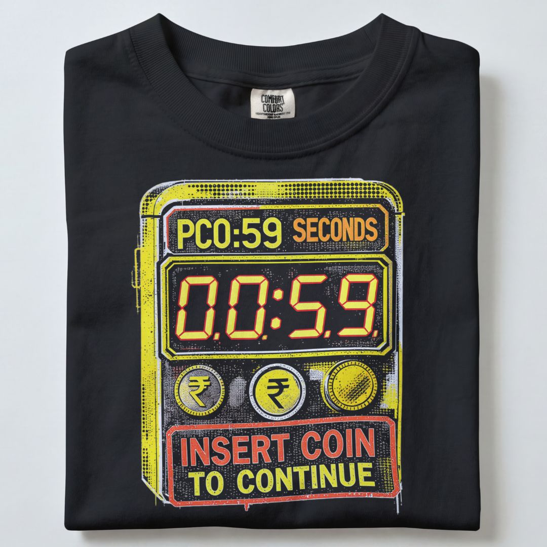 00:59 INSERT COIN TO CONTNUE UNISEX TSHIRT