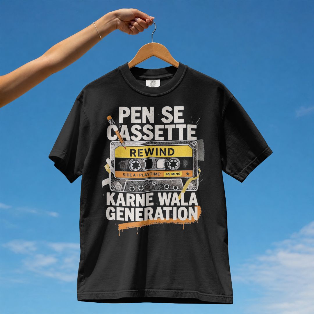 PEN SE CASETTE REWIND KARNE WALA GENERATION UNISEX TSHIRT