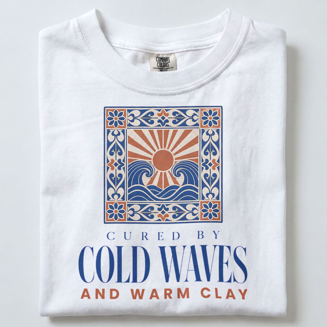 COLD WAVES AND WARM CLAY UNISEX TSHIRT