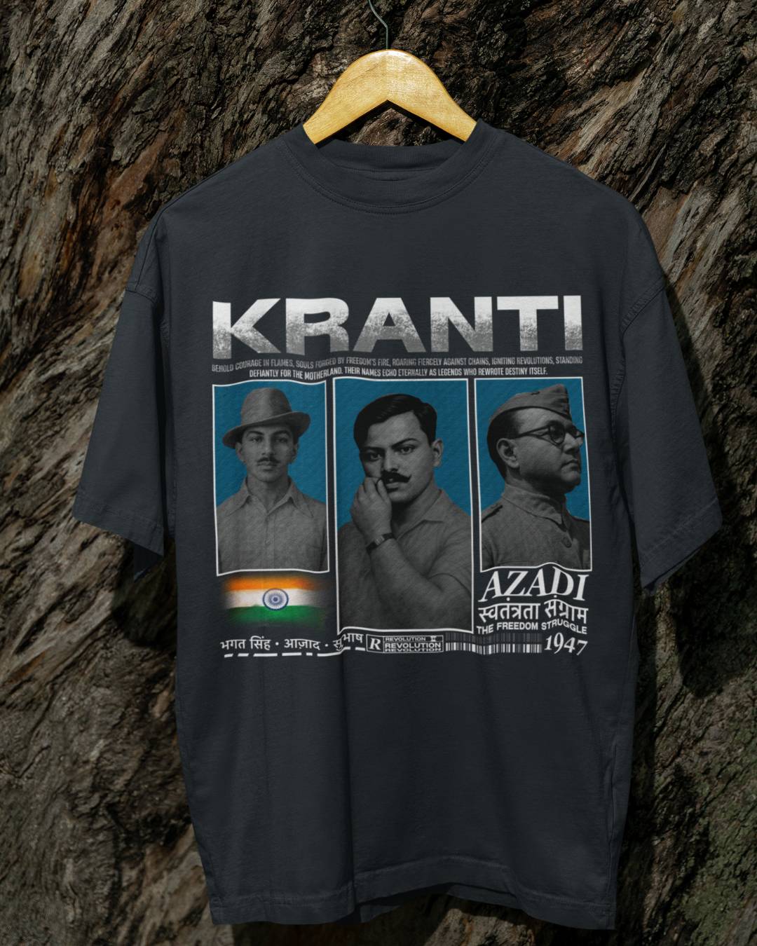 AZADI KA KRANTI FRONT PRINT UNISEX TSHIRT