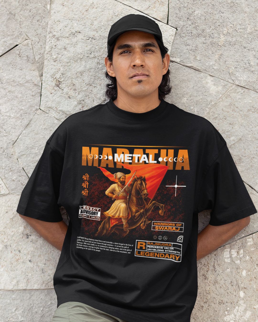 MARATHA MEDAL THE LEGACY OF SHIVAJI FRONT PRINT UNISEX TSHIRT