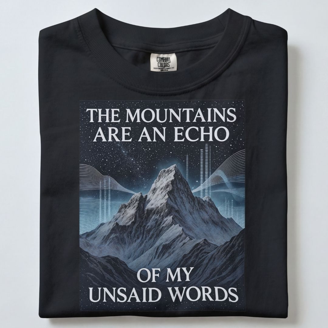 THE MOUNTAINS ARE AN ECHO OF MY UNSAID WORDS UNISEX TSHIRT