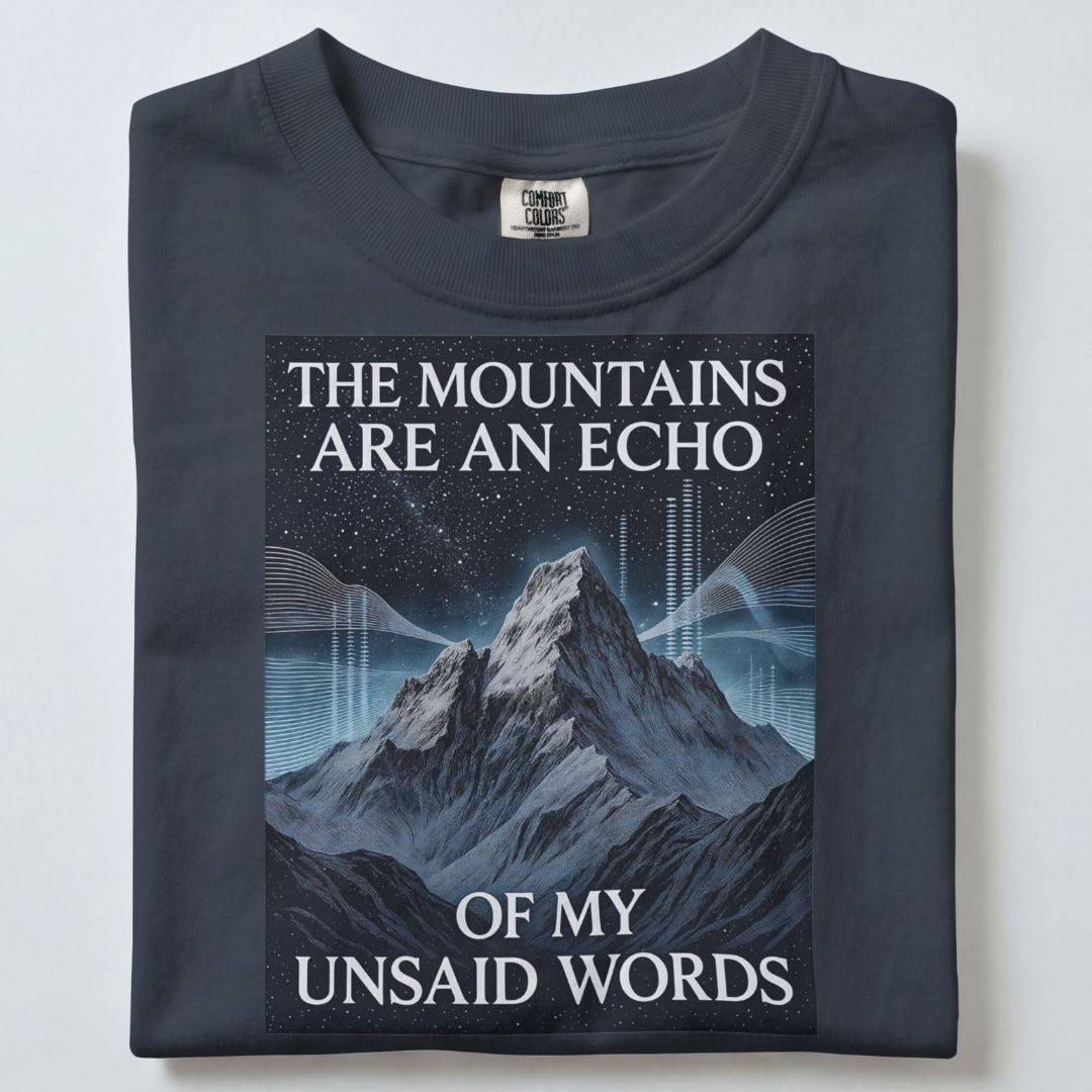 THE MOUNTAINS ARE AN ECHO OF MY UNSAID WORDS UNISEX TSHIRT