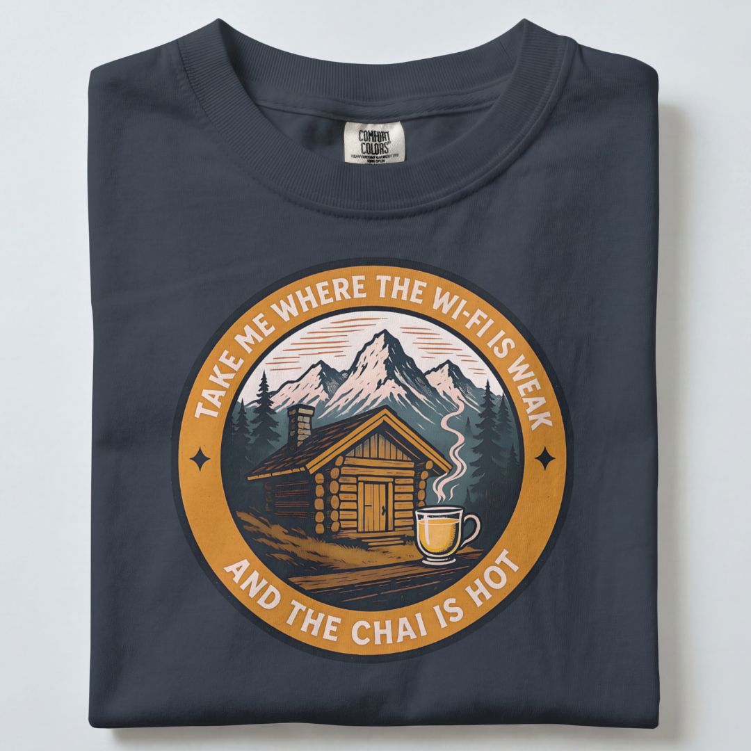 TAKE ME WHERE THE WI FI IS WEAK AND CHAI IS HOT UNISEX TSHIRT