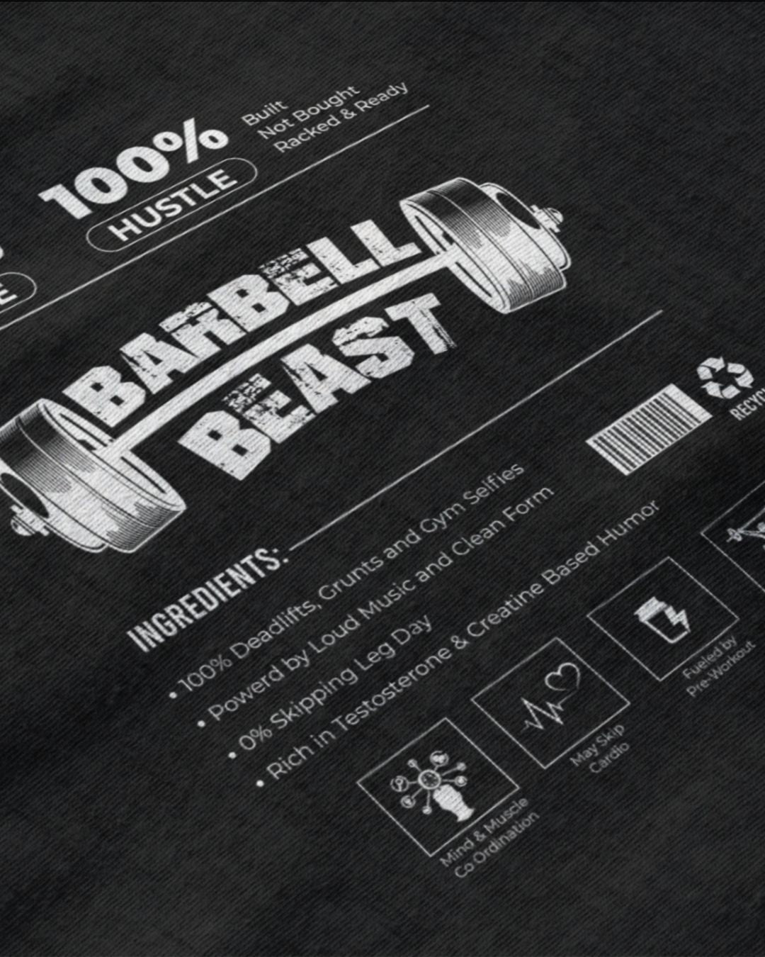 BARBELL BEAST BACK PRINT  UNISEX TSHIRT