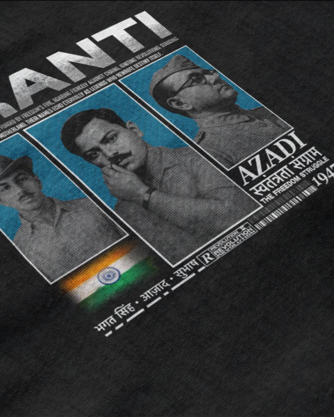 AZADI KA KRANTI FRONT PRINT UNISEX TSHIRT