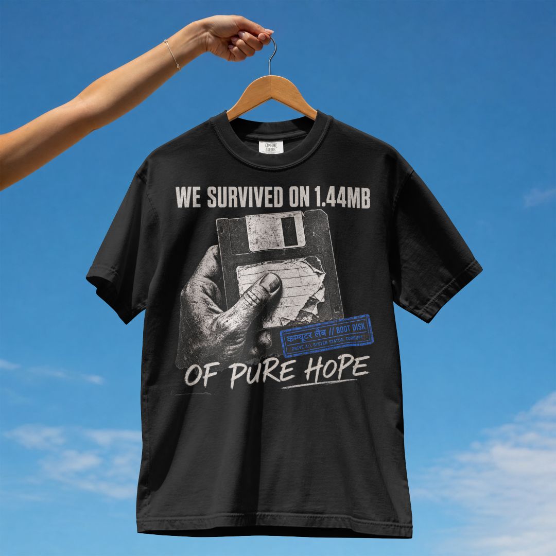 WE SURVIVED ON 1.44 MB UNISEX TSHIRT