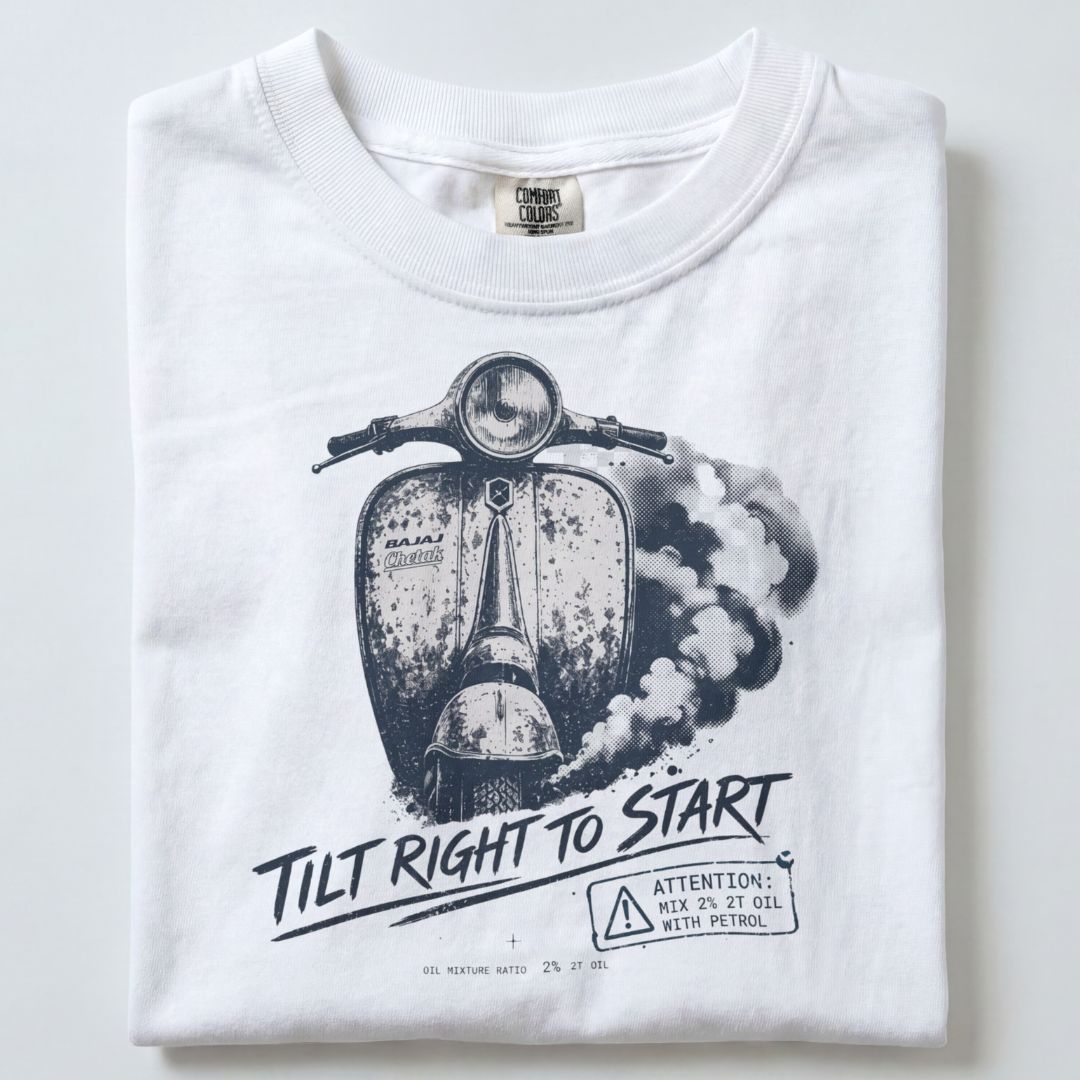 BAJAJ CHETAK TILT RIGHT TO START UNISEX TSHIRT