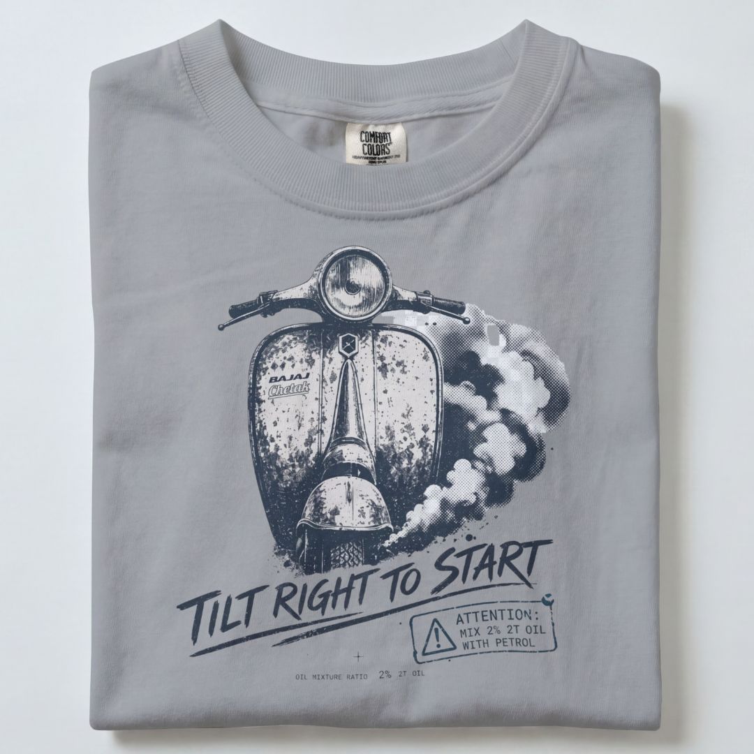 BAJAJ CHETAK TILT RIGHT TO START UNISEX TSHIRT