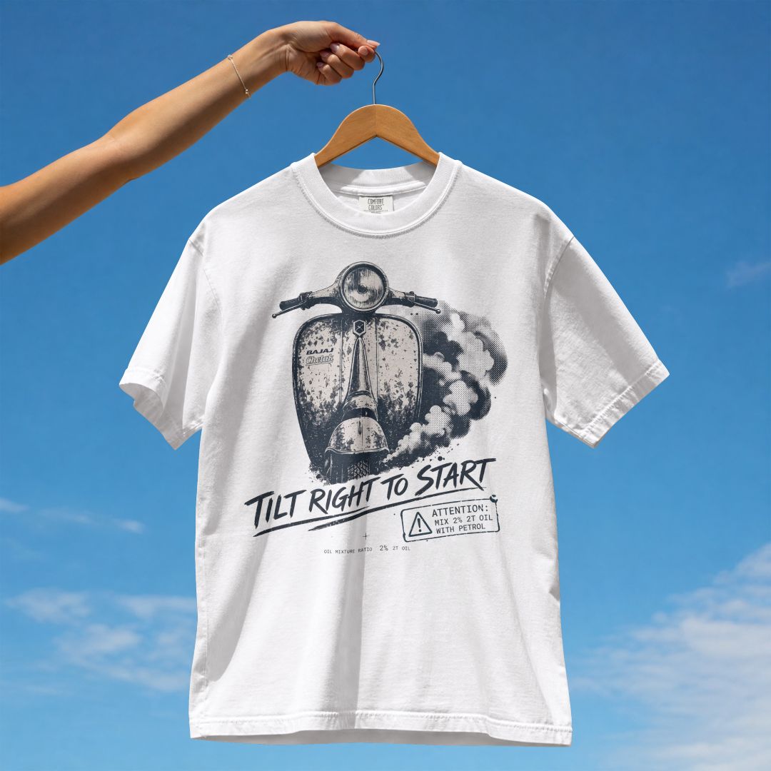 BAJAJ CHETAK TILT RIGHT TO START UNISEX TSHIRT