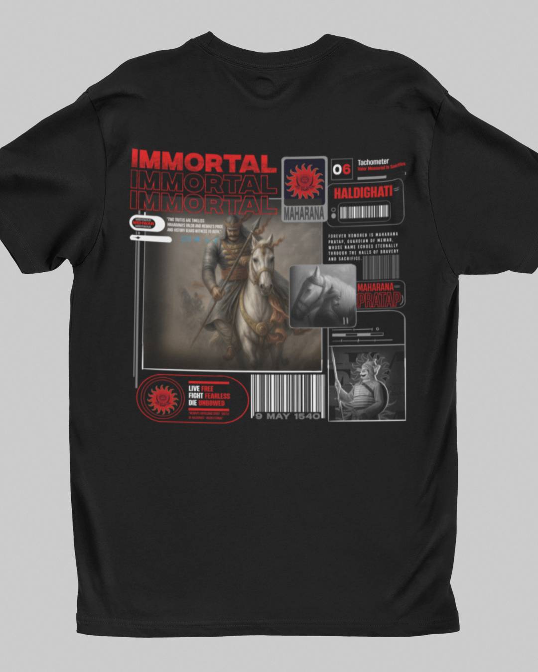 IMMORTAL MAHARANA PRATAP BACKPRINT UNISEX TSHIRT