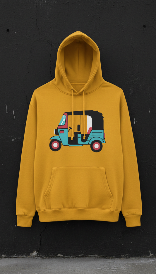 Auto rickshaw yellow 90s hoodie