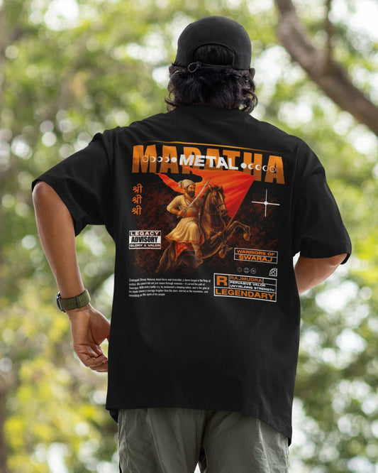 MARATHA MEDAL THE LEGACY OF SHIVAJI MAHARAJ BACK PRINT UNISEX TSHIRT