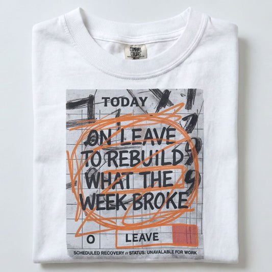 ON LEAVE TO REBUILD WHAT THE WEEK BROKE UNISEX TSHIRT