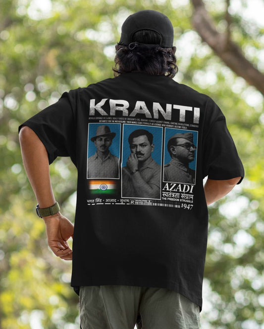 AZADI KA KRANTI BACKPRINT UNISEX TSHIRT