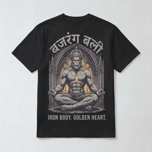 Bajrang Bali "Iron Body. Golden Heart." Tee