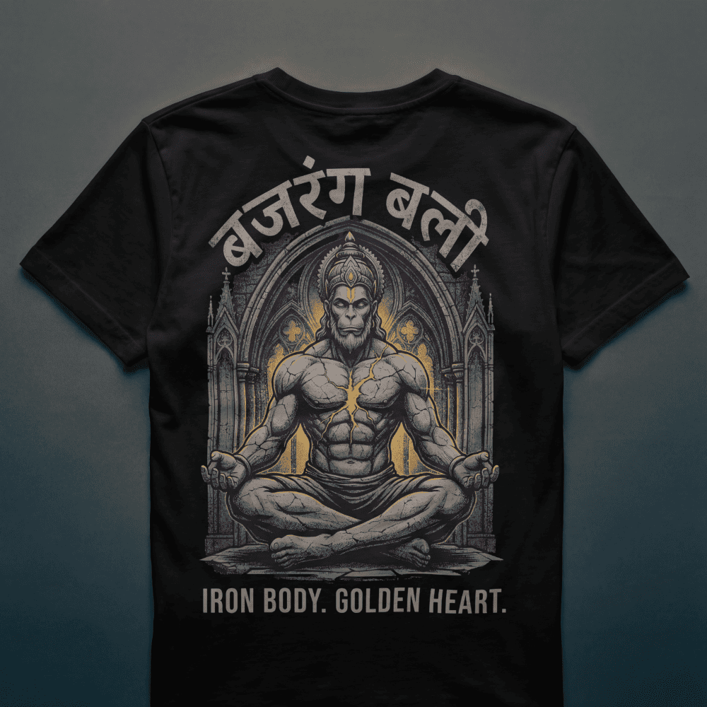 Bajrang Bali "Iron Body. Golden Heart." Tee