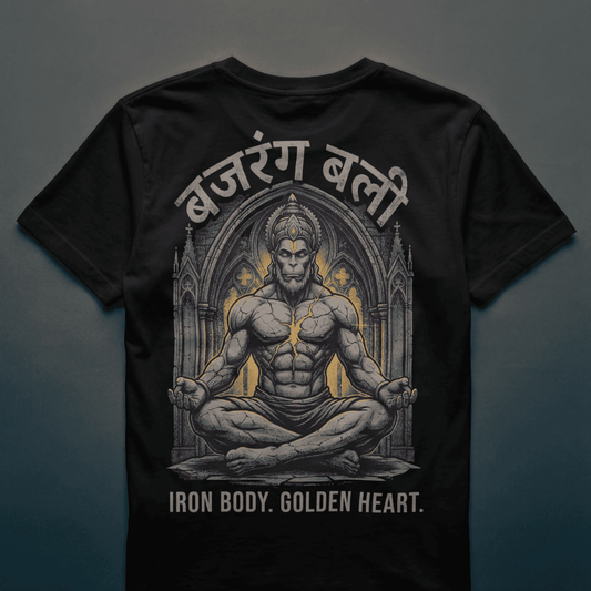 Bajrang Bali "Iron Body. Golden Heart." Tee