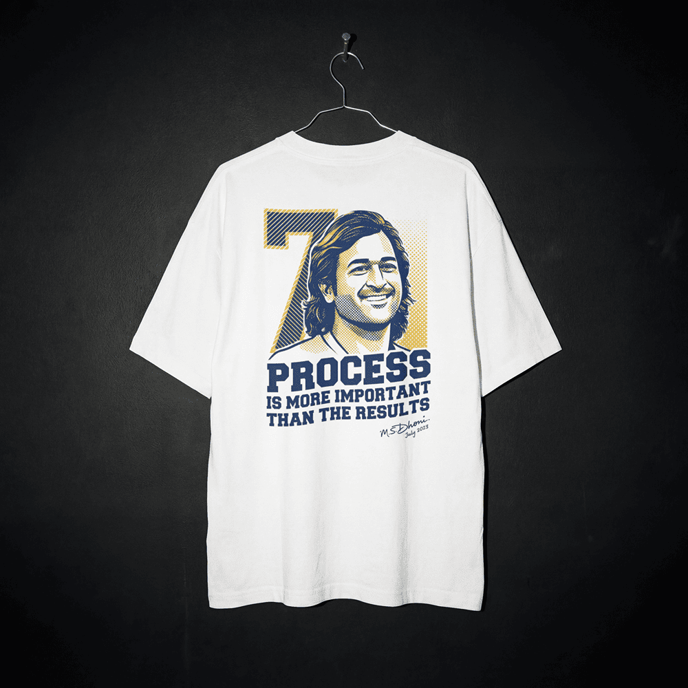 PROCESS IS MORE IMPORTANT THAN RESULTS MS DHONI TSHIRT