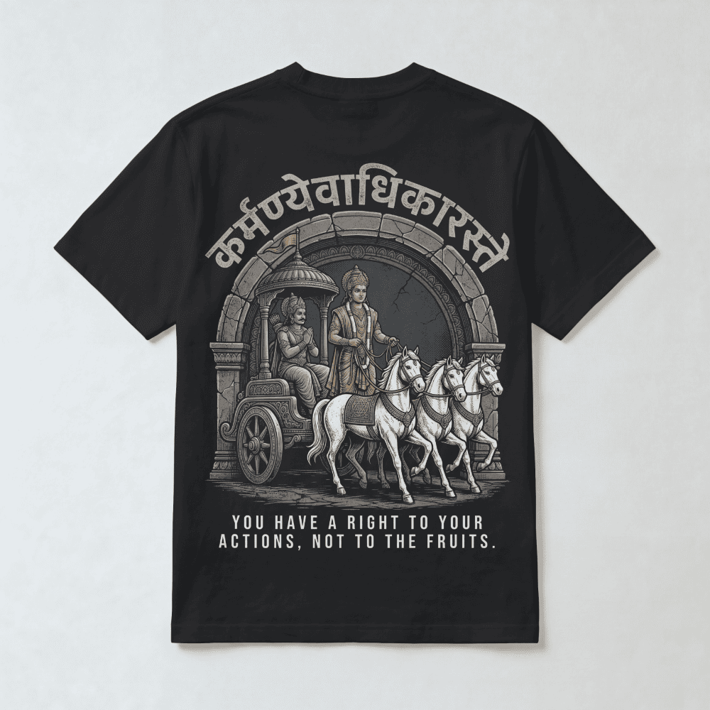 Geeta Chariot "Karmanye Vadhikaraste" Graphic Tee
