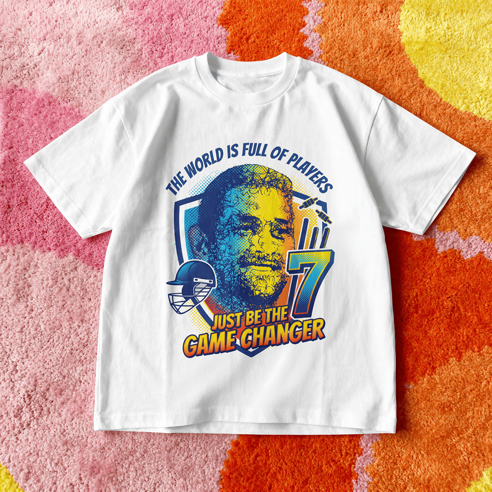 THE WORLD IS FULL OF PLAYERS MS DHONI TSHIRT