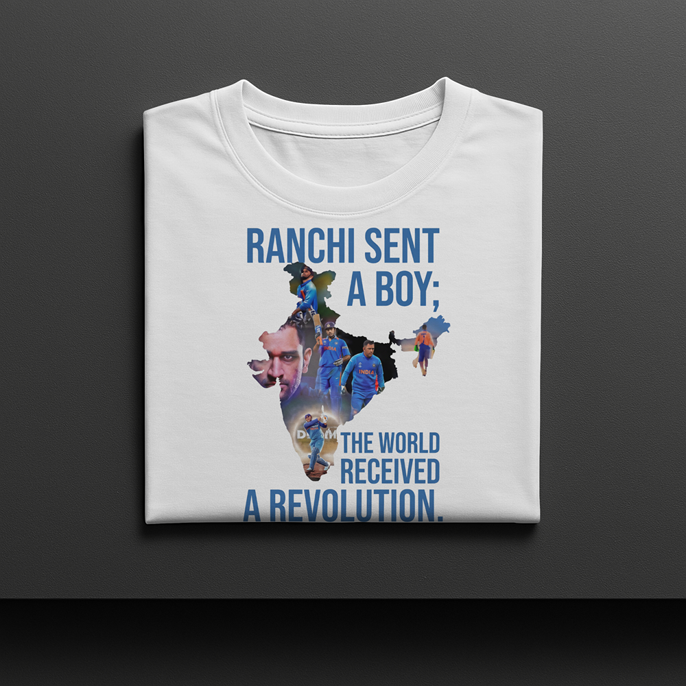 RANCHI SENT A BOY MS DHONI TSHIRT