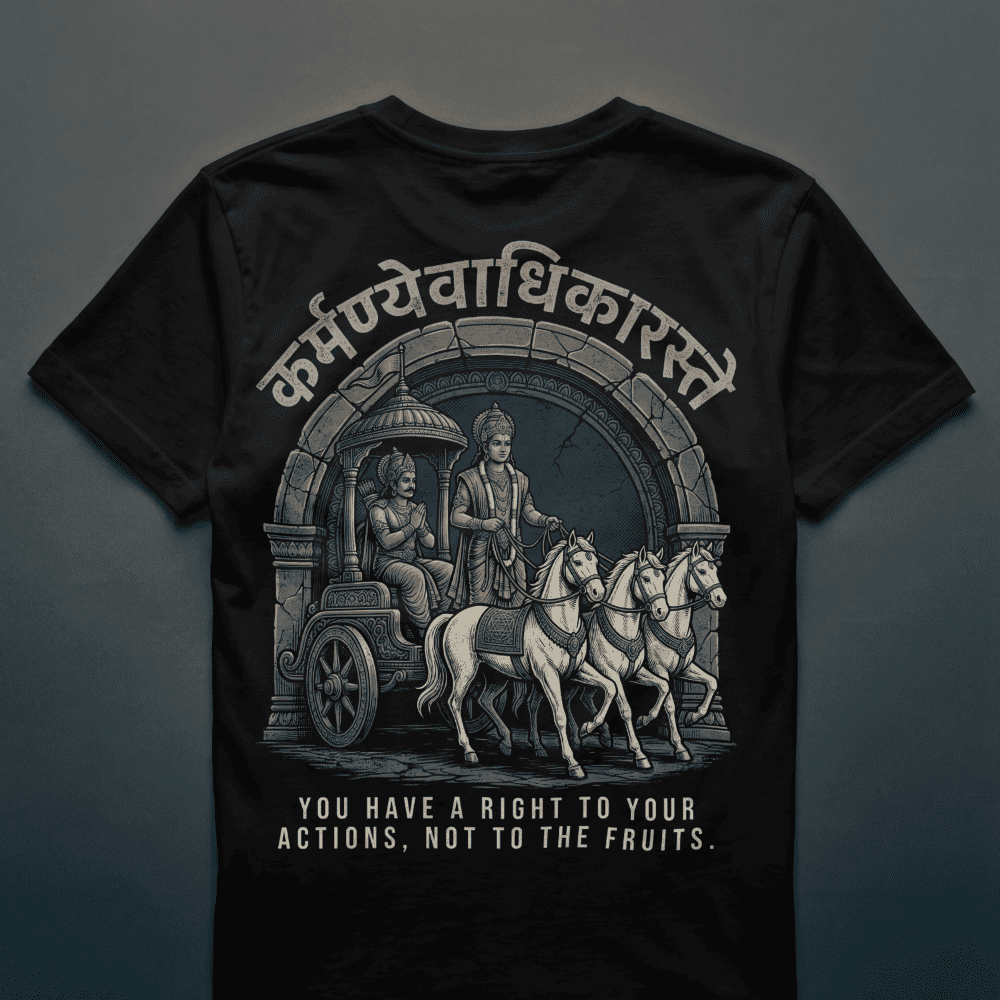 Geeta Chariot "Karmanye Vadhikaraste" Graphic Tee