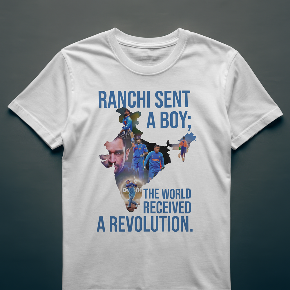 RANCHI SENT A BOY MS DHONI TSHIRT