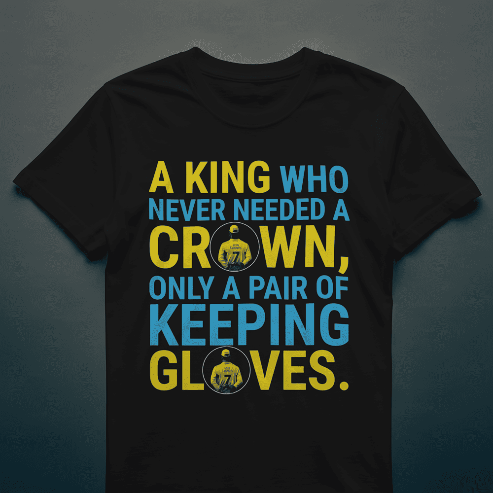 A KING WHO NEVER NEEDED A CROWN MS DHONI TSHIRT