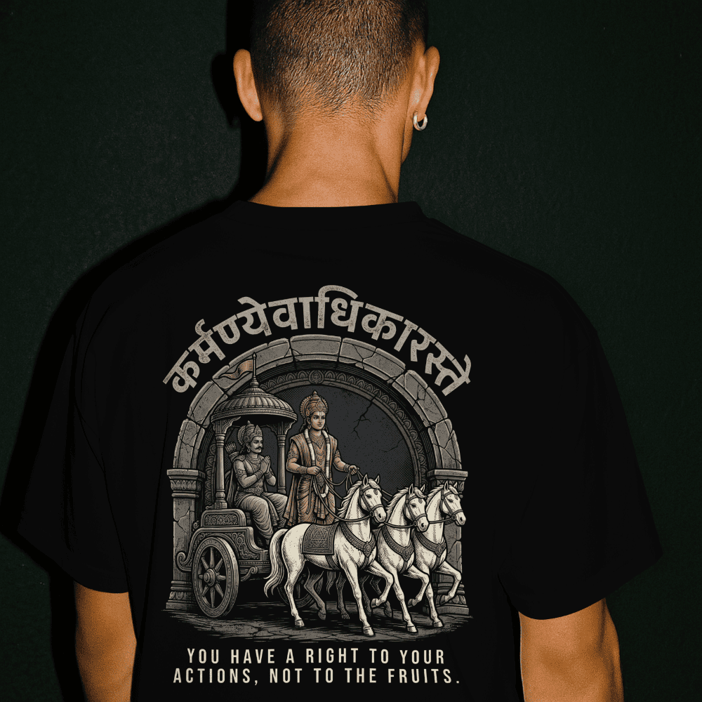 Geeta Chariot "Karmanye Vadhikaraste" Graphic Tee