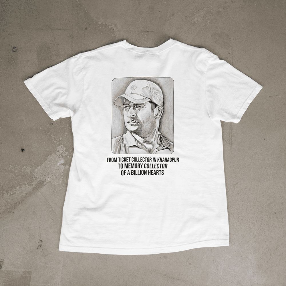 FROM TICKET COLLECTOR IN KHARAGPUR MS DHONI TSHIRT