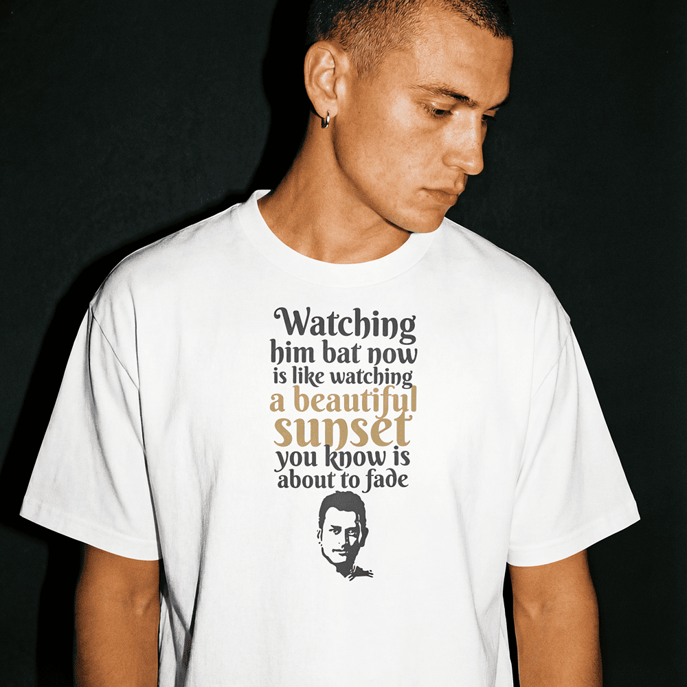 WATCHING HIM BAT NOW LIKE WATCHING A BEAUTIFUL SUNSET MS DHONI TSHIRT