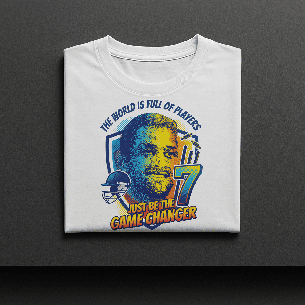THE WORLD IS FULL OF PLAYERS MS DHONI TSHIRT