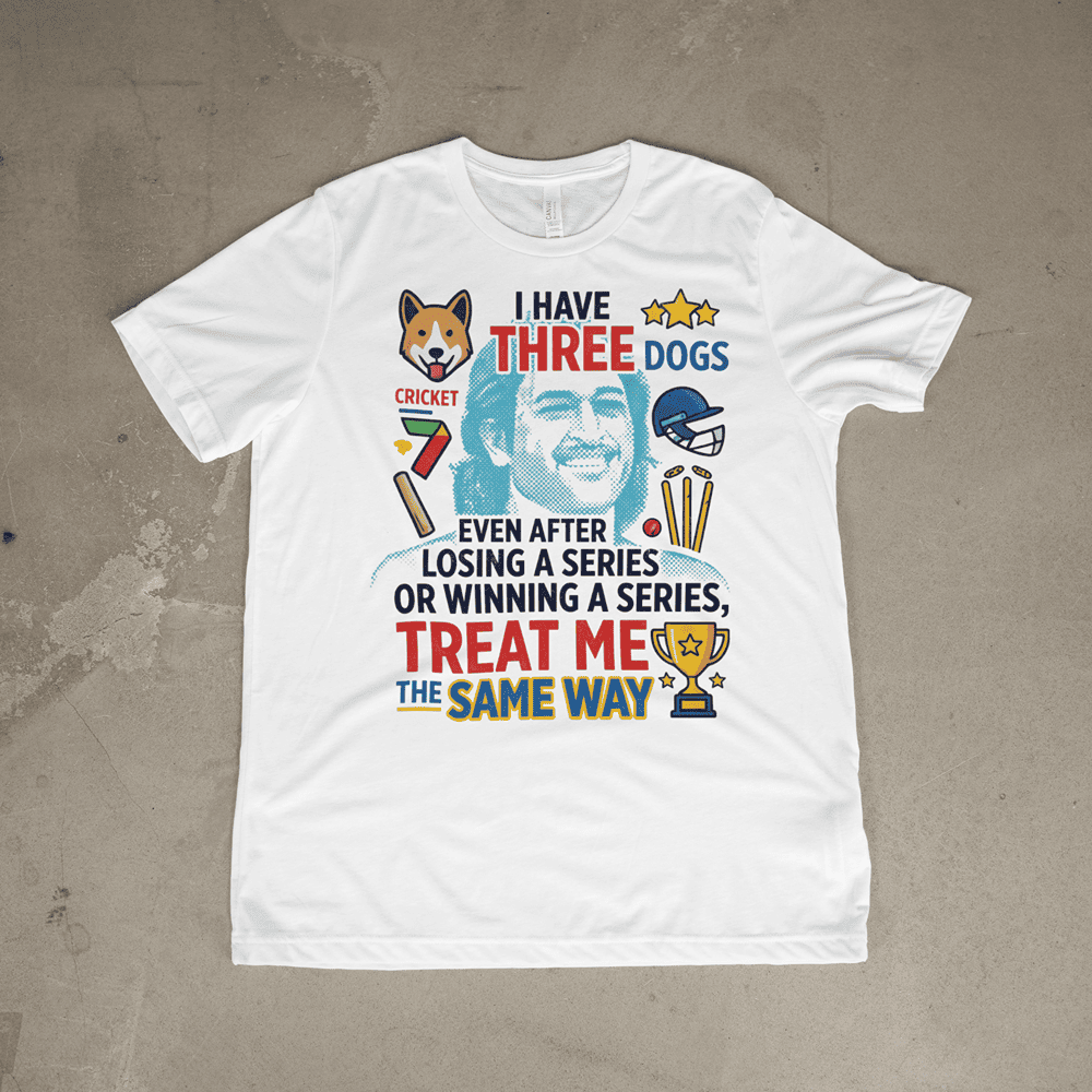 I HAVE THREE DOGS AT HOME MS DHONI TSHIRT