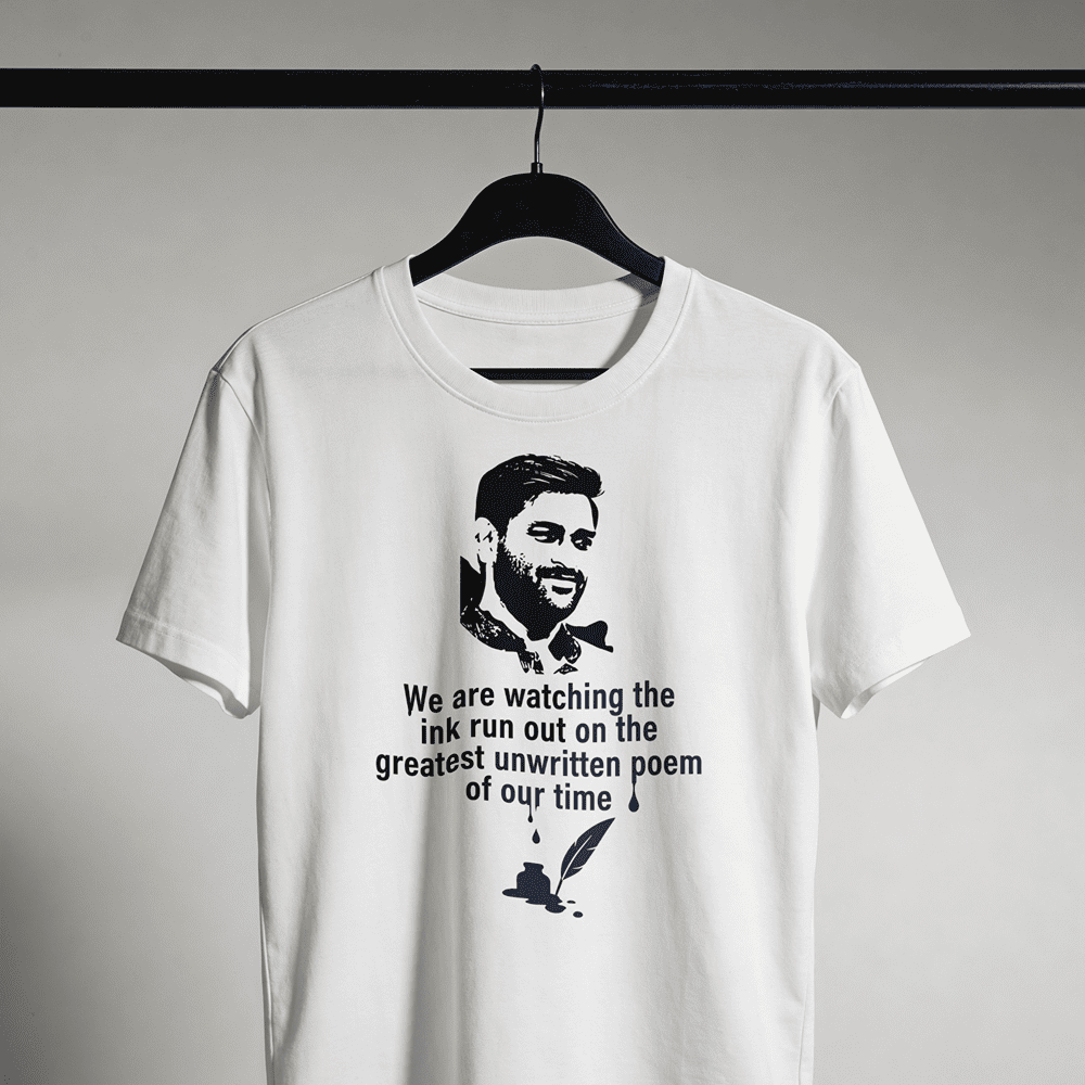 WE ARE WATCHING THE INK RUN OUT MS DHONI TSHIRT