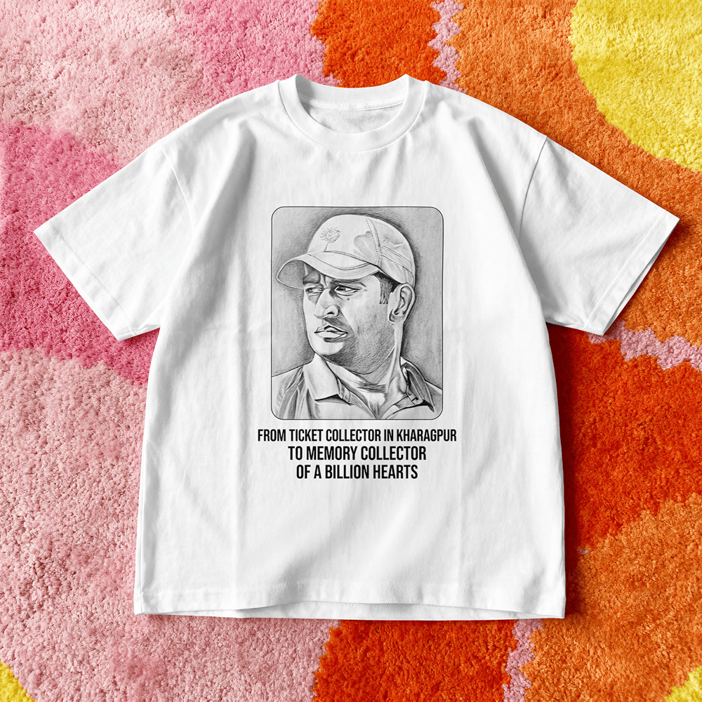 FROM TICKET COLLECTOR IN KHARAGPUR MS DHONI TSHIRT