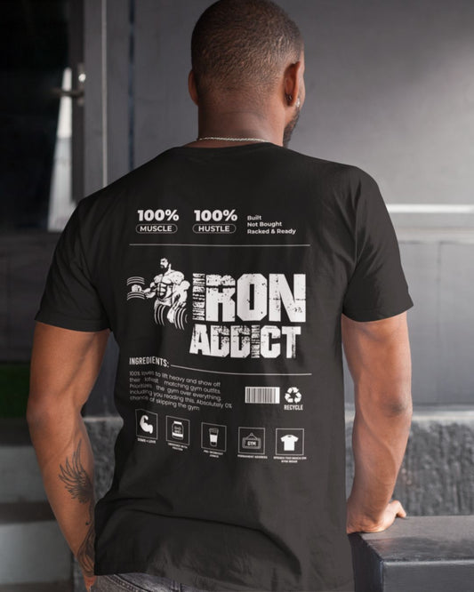 IRON ADDICT BACK PRINT OVERSIZE UNISEX TSHIRT