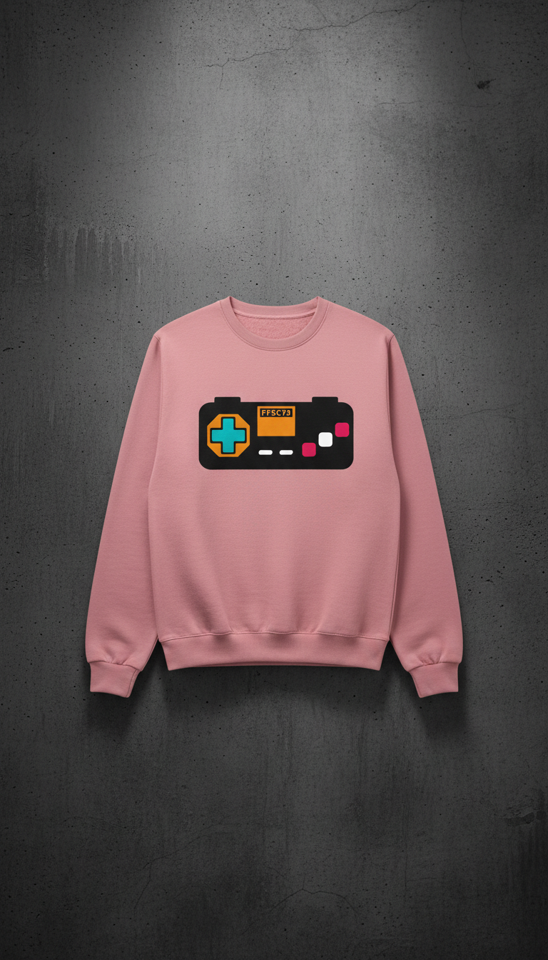 Rose pink retro gamepad sweatshirt